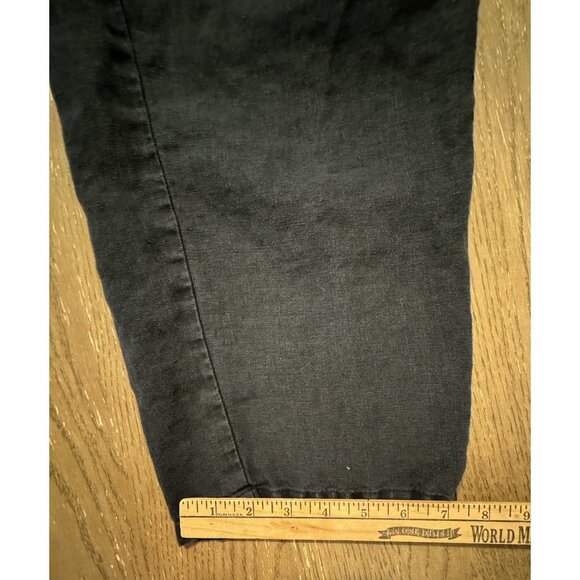 J Jill Love Linen Ankle Crop Pants Size Large TALL Black Elastic Waist Pockets - Picture 3 of 11